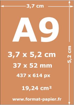 Format A9 : dimensions du format A9 en cm, mm, pouces et pixels