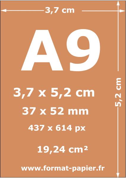 Format A9 : dimensions du format A9 en cm, mm, pouces et pixels